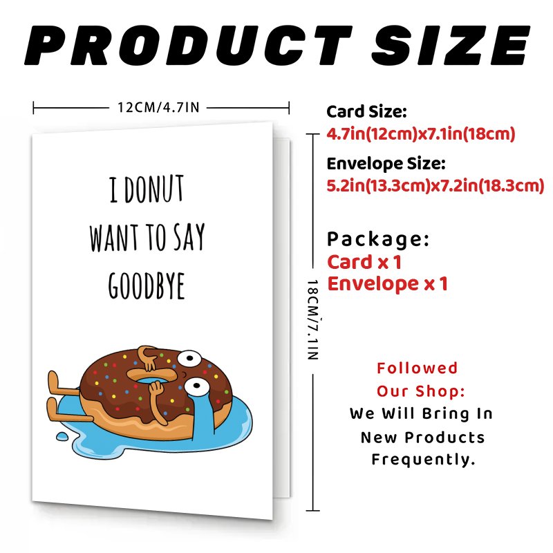 TEMU 1pc Funny Farewell Card For Coworker, Don't Card For & , Good Luck With Your , Envelope, Card For Coworker