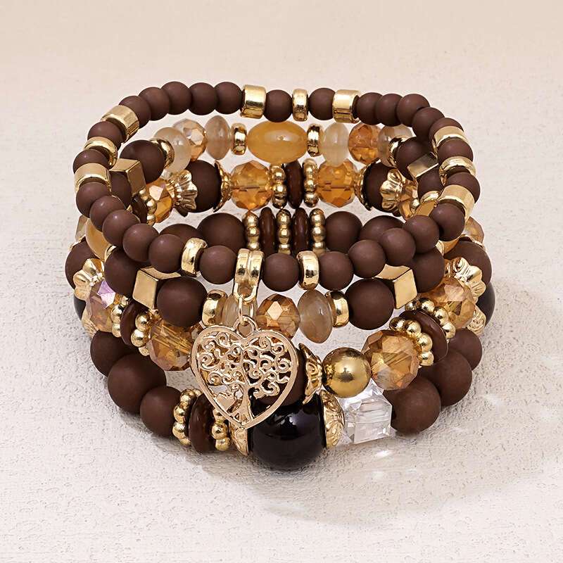 Bohemian Style Colorful Bead Love Bracelet, Light Luxury And Exquisite