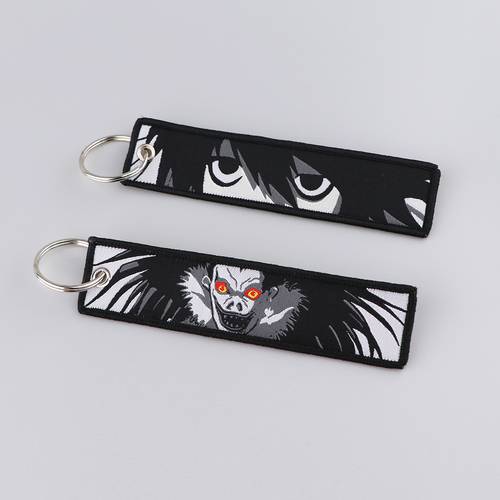 1pc anime embroidered car keychains suitable for men women cute threading embroidery keyrings anime accessories for keys bags backpacks gifts for anime fans
