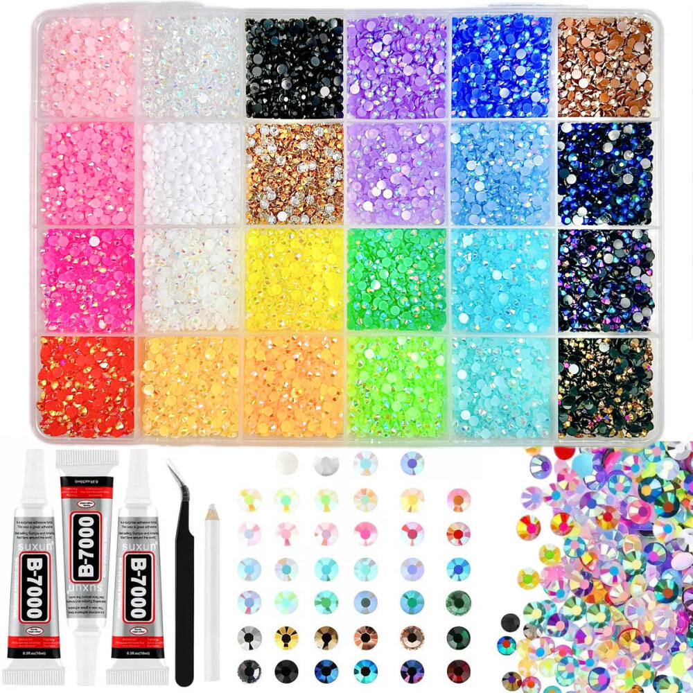 a box of sparkling colorful ab flat   rhinestones for nail art easy   gems handmade versatile accessory materials for