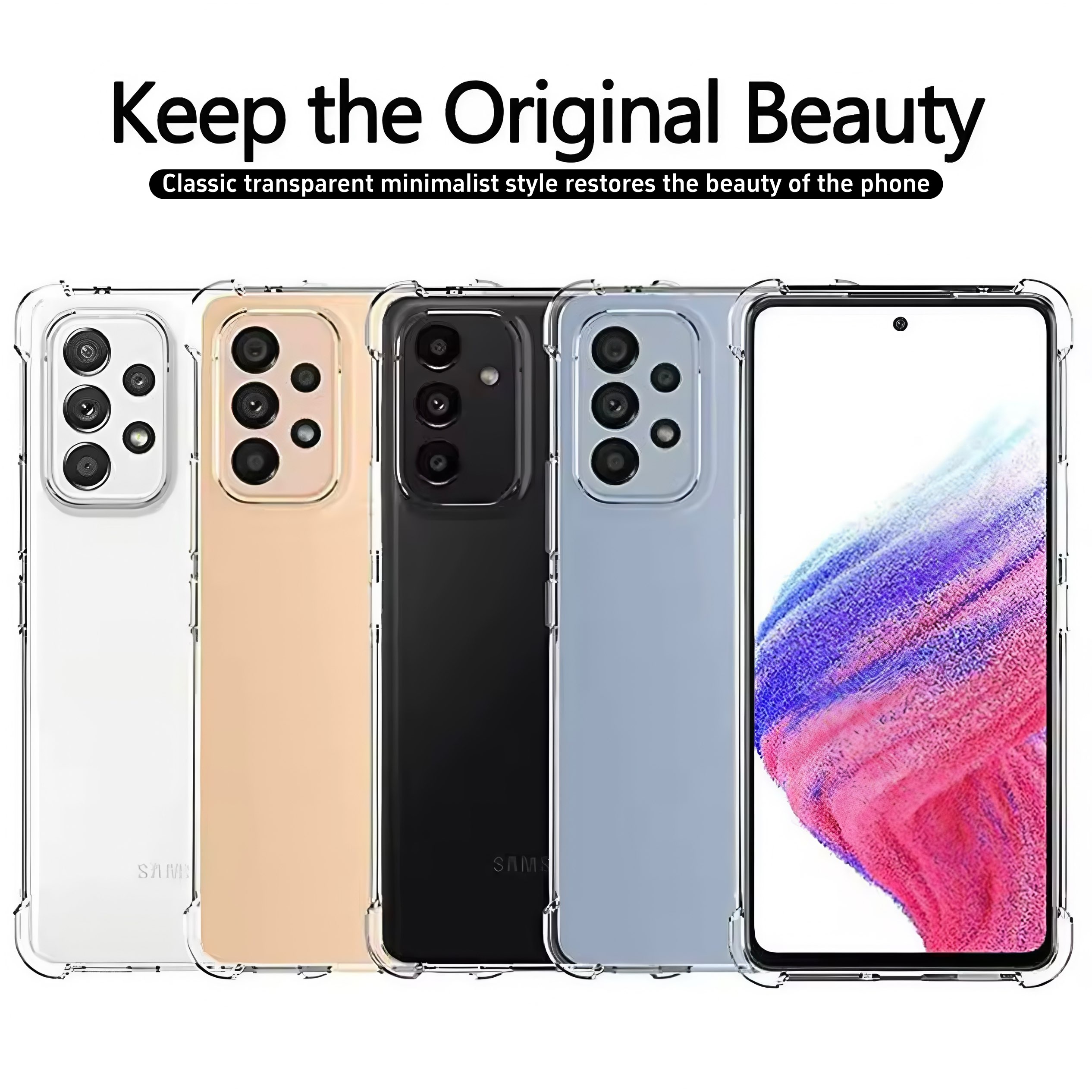 TEMU Phone Case: Transparent  tpe Mobilephonecover,for Galaxy A52s 5g A52 5g A52 4g A32 5g A32 4g A53 A33 A23 A13 5g A13 4g, Crystalclear Shockproof
