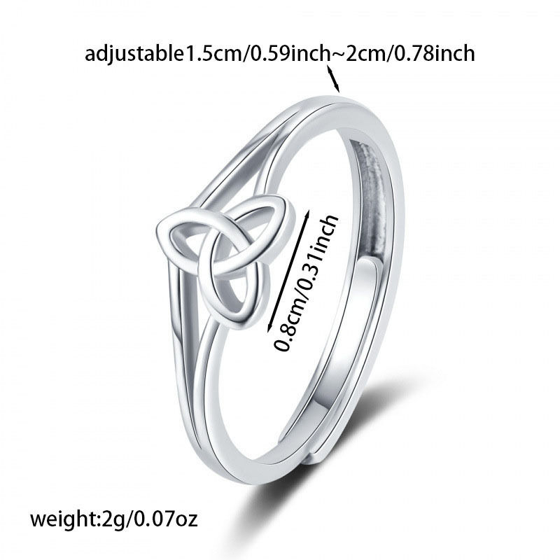 Women's Celtic Knot Adjustable Ring, Elegant Retro Design