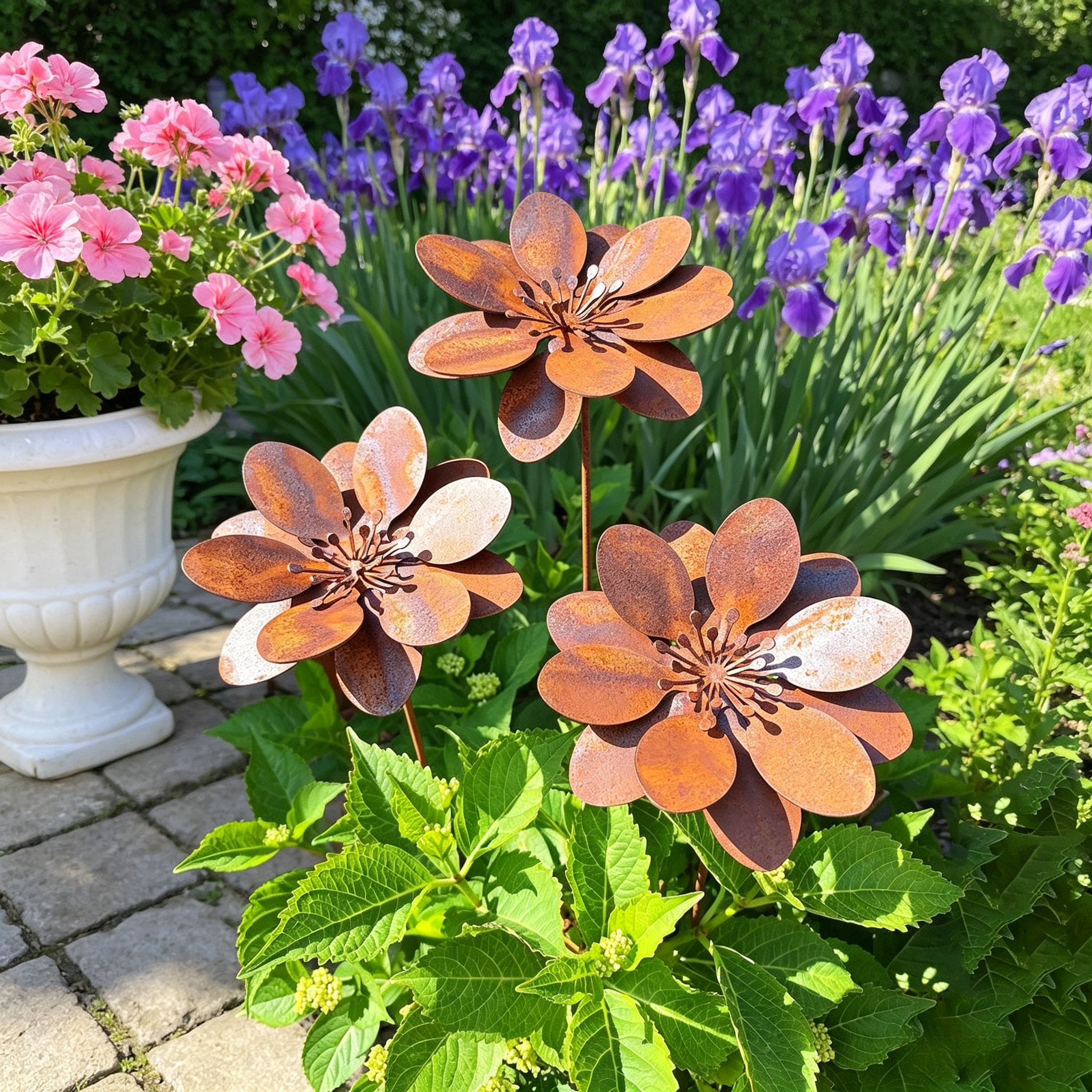 metallblumen für den garten