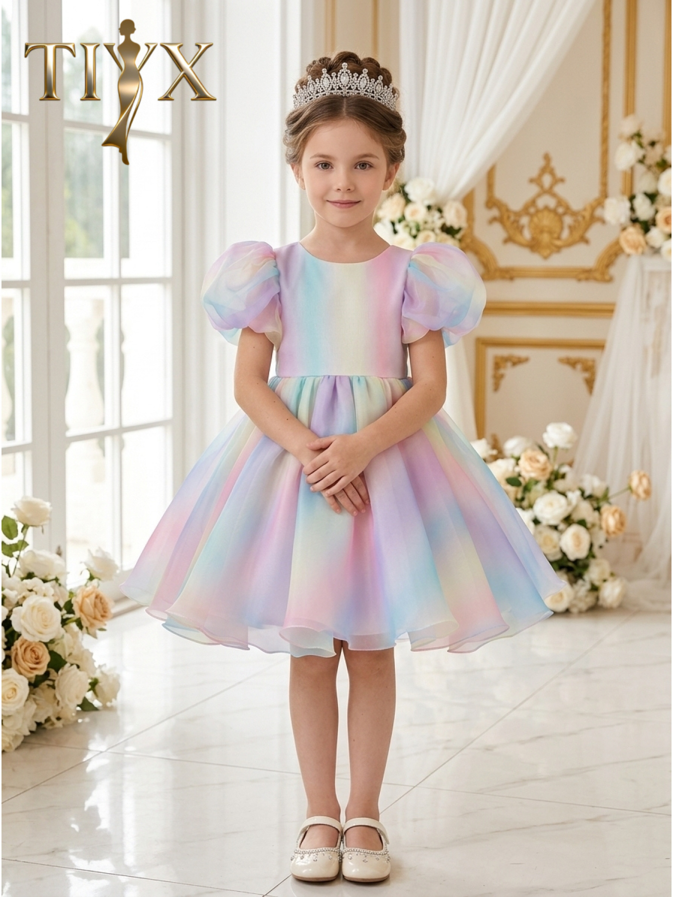 open lace back dress Fairy Fantasy Pastel Unicorn Rainbow Gown XLarge