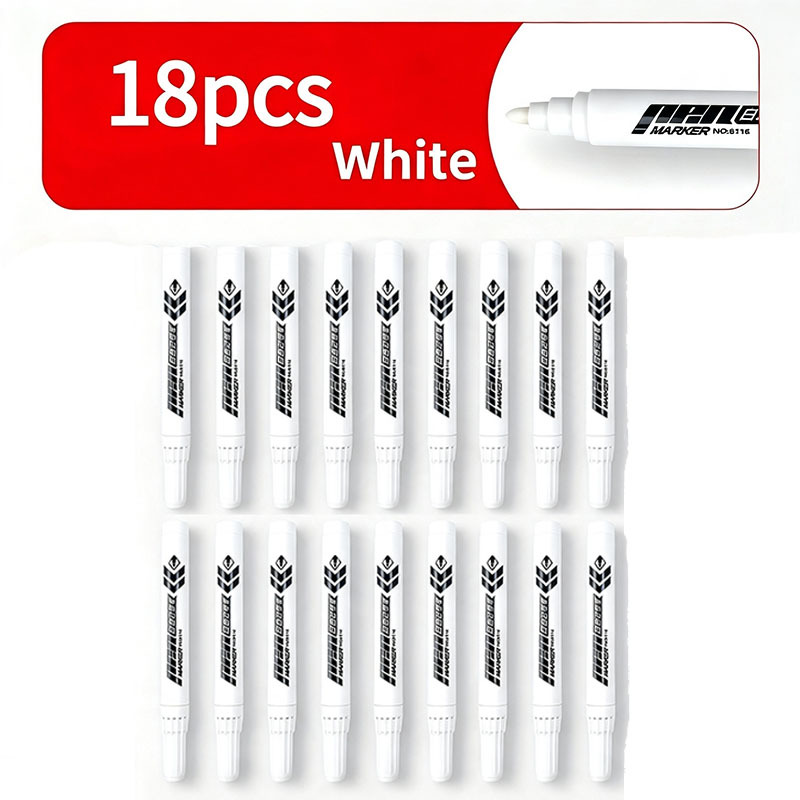 TEMU Lot de 18 marqueurs blancs à encre liquide pour - Stylos à encre liquide - Convient pour la , l'étiquetage, les fournitures de bureau et d'art,