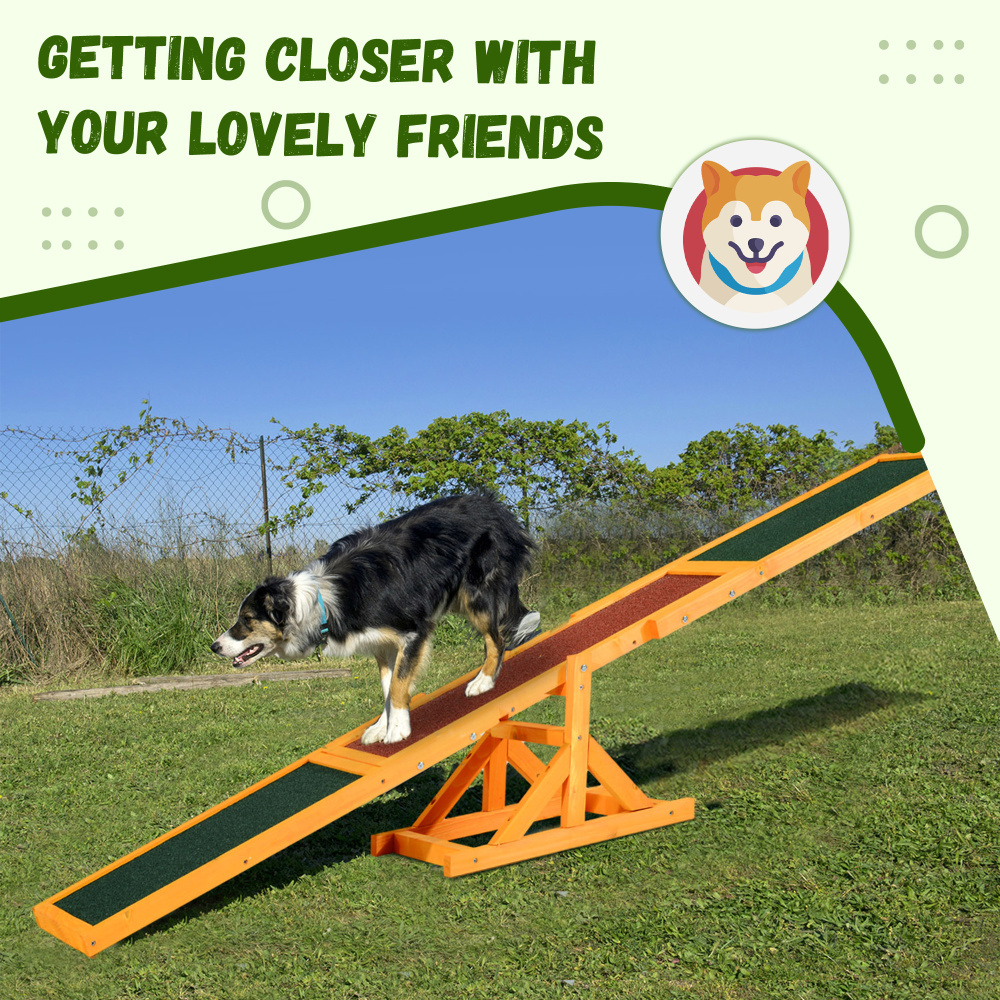 71&*; Natural Fir Wood Dog Agility * for Training &amp; Exercise - Weather-Resistant, Anti-Slip Surface, Supports Dogs Up to 110 lbs - * 