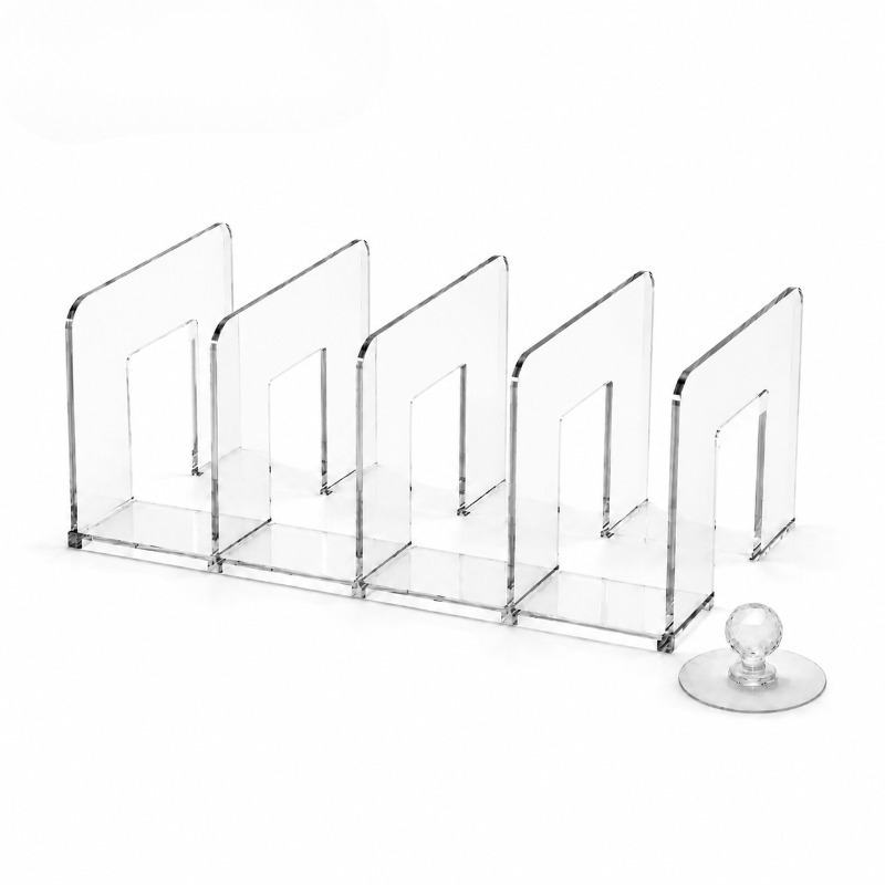 TEMU Organizador de bolsos de acrílico transparente con exquisito diseño de cristal, con cajones de almacenamiento deslizantes transparentes de fácil