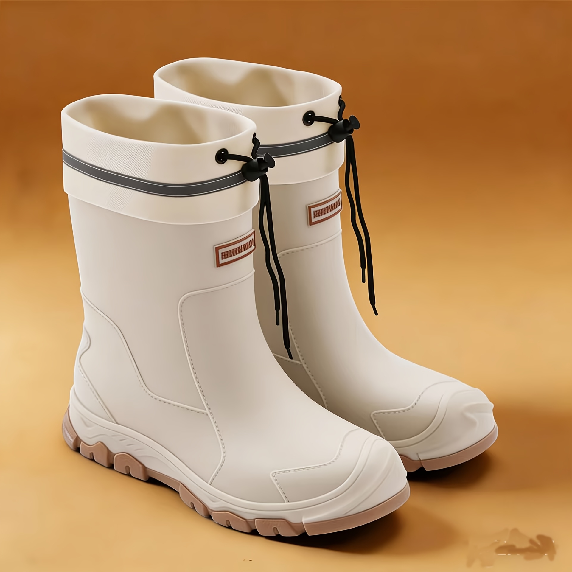zapatos cortos, botas de lluvia unisex de talla   antideslizantes para exteriores, con abertura ajustable con cordón, adecuadas para   en días lluviosos, senderismo, pesca,   y sitios de construcción