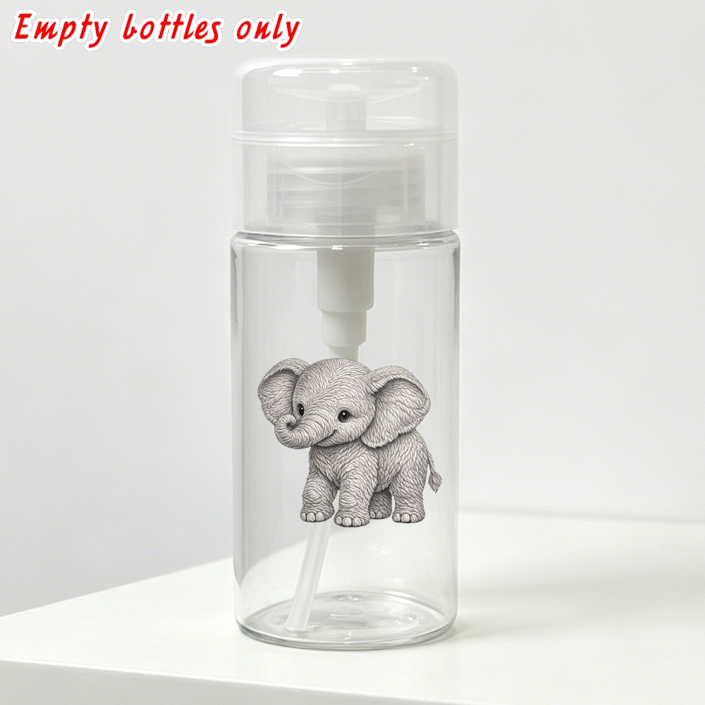 TEMU Bouteille à pompe en plastique transparent Éléphant Bébé, , Bouteille vide rechargeable portable pour lotion, shampooing, voyage, cadeaux pour