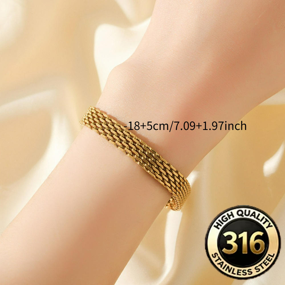 Women's Golden Plated Thin Weave Milanese Mesh Bracelet