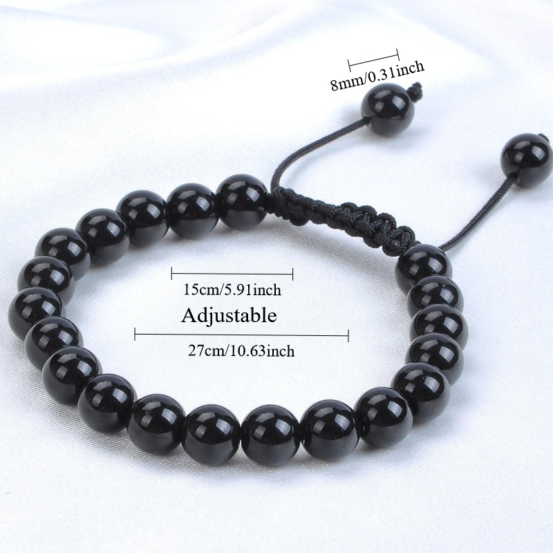 Men's Adjustable Glass Beads Unisex Bangle, Stylish Gift