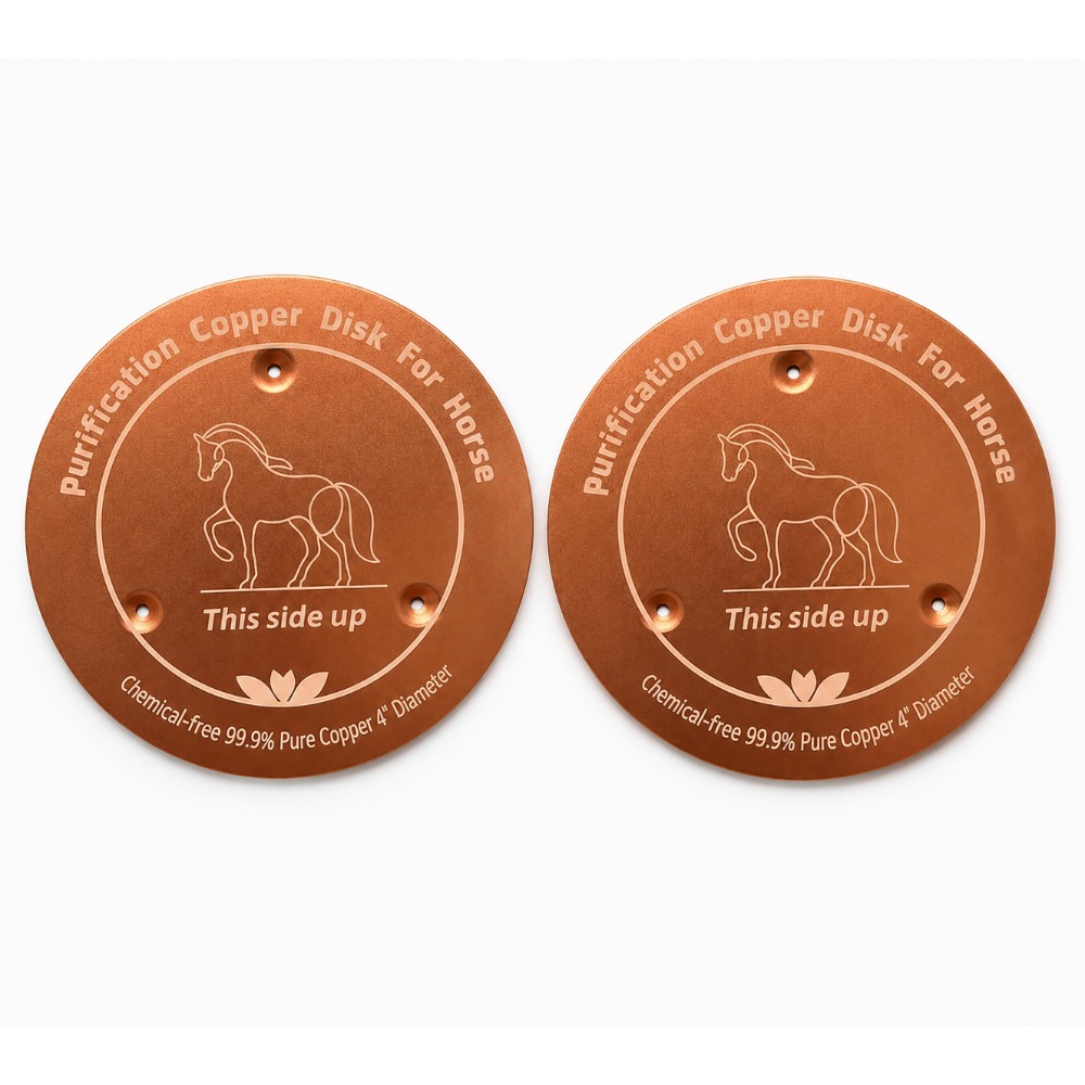 TEMU 1/2pcs Equine Purifying Dish, 99.9% Pure Copper, Support Design, Suitable For Pets Horses, Dogs, Cats, Cows, Chickens, Birds, Etc., Reusable,