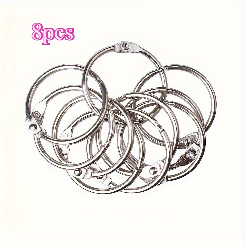TEMU 8/24/36pcs Binder Rings 1 Inch, Loose Leaf Binder Ring, Rings For Flash Cards, For Flash Card Rings, Index Card Rings, Clip Rings, Key Rings