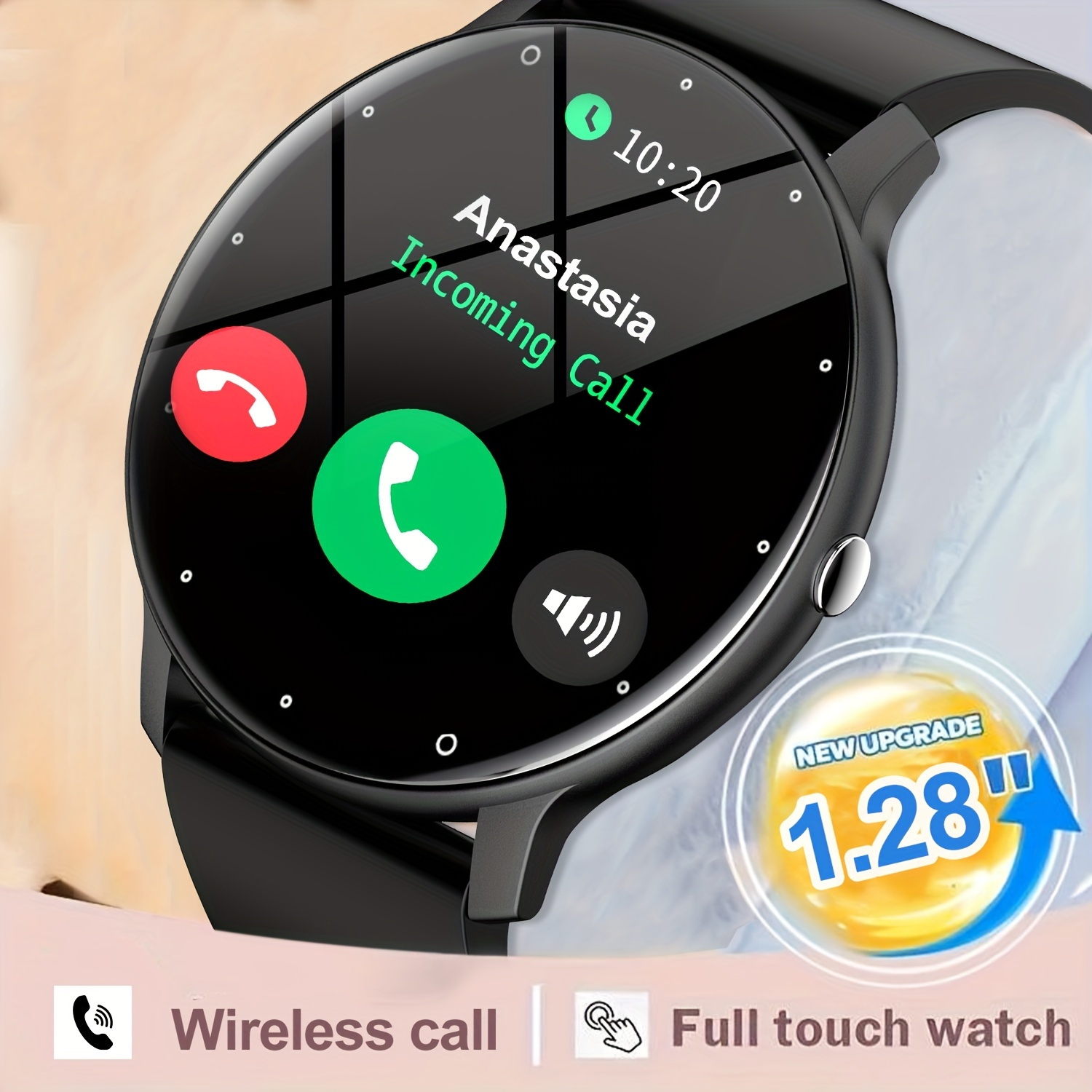 smart watch round smart watch wireless charging lithium Temu