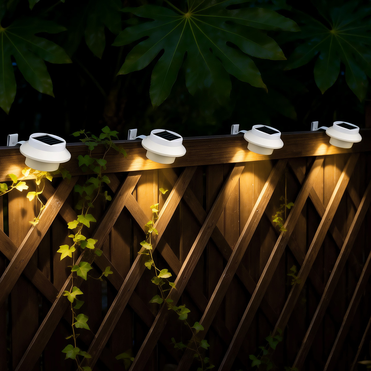 Set Of 6 Solar-powered Outdoor Lights Designed For Gutters, Fences, Railings, Walls, Decks, Gardens, , Backyards, , Yards, And Patios