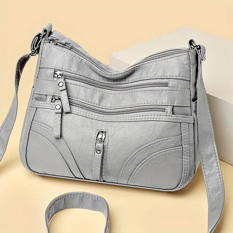 Ladies' Shoulder Bag - Single Shoulder Crossbody Bag Multi Layer New Fashionable And Versatile Handbag Casual Bag [zipper Random]