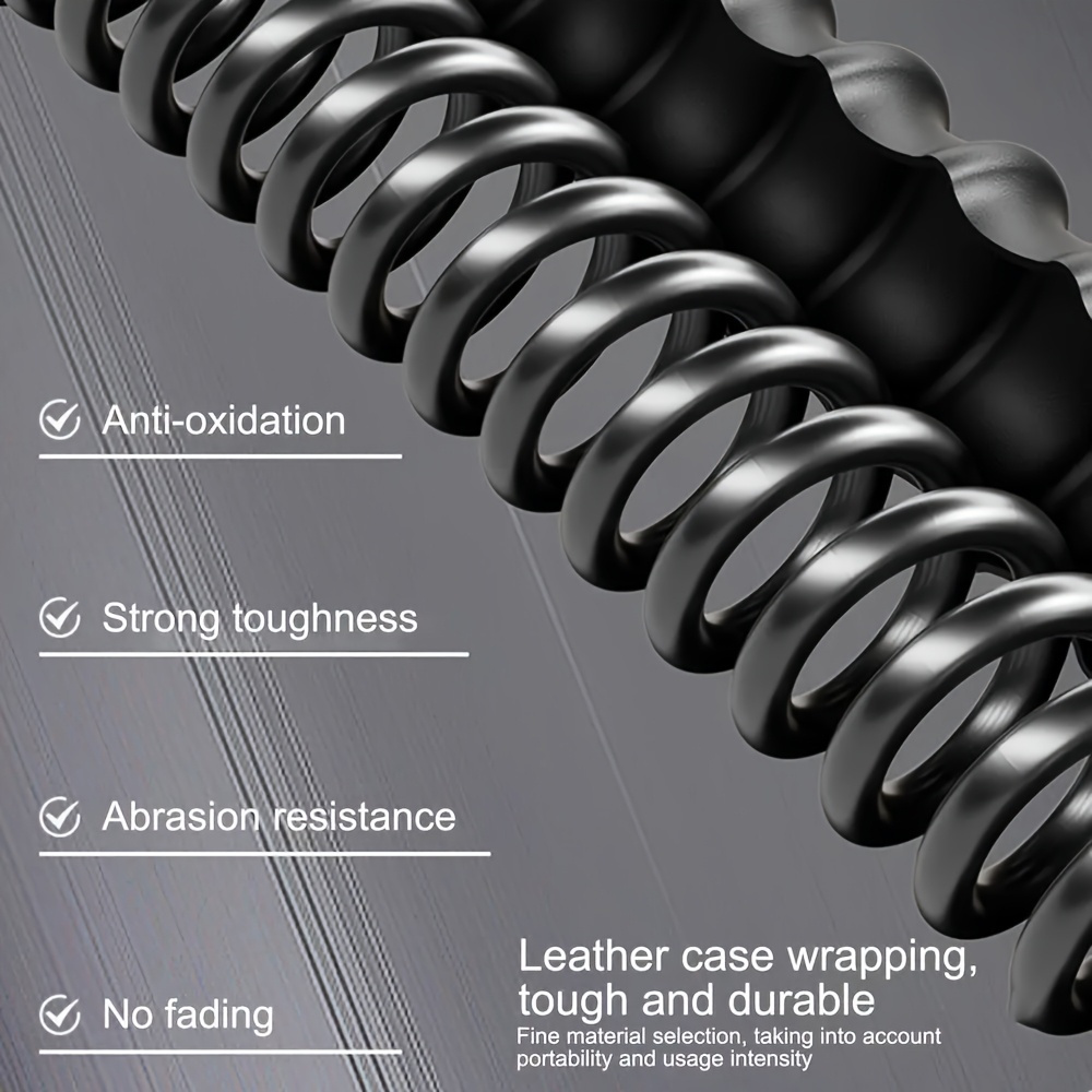 2pcs Heavy-Duty Battle Rope [Heavy-Duty Battle Rope] Portable Spring Steel Fitness Equipment - for Home Gym - Strength and Cardio Training - Adjustable Length - Black - Stylish Design - Durable Construction - All-Season Use