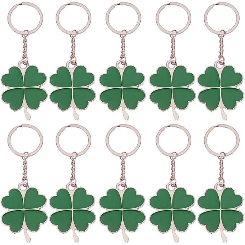 

6/10pcs Alloy Keychains - Shamrock Charm Keyrings For 's Day, Festival Souvenirs, Employee Appreciation, Graduation, Wedding Gifts, Universal Fit