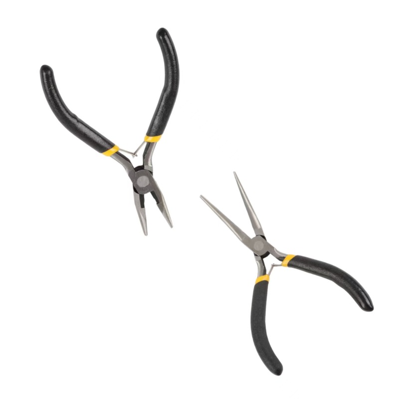 TEMU 2pcs Mini Needle-nose Pliers Set, Needle-nose Pliers + Long Needle-nose Pliers, For Jewelry Diy, Craft Tool Kit, Durable Construction, Long-