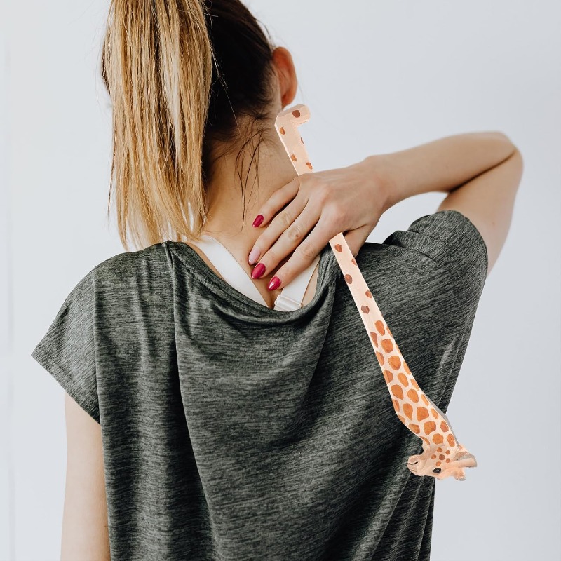 ergonomic giraffe shaped back scratcher massager 14 96 long portable wooden body relaxation tool with durable composite material multi functional for back head   hands body   ideal gift for adults seniors mom dad travel   Product details 3
