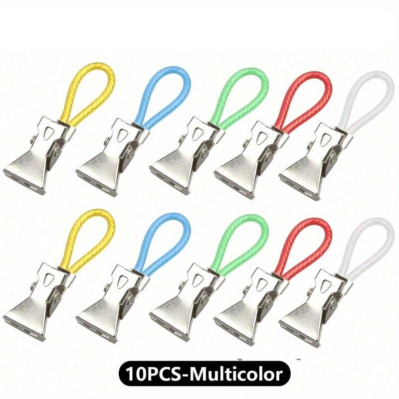 10pcs Towel Hanging Clips Colorful Metal Clip On Hooks Loops Hand Towel Hangers Hanging Clothe Pegs Kitchen Bathroom Organizer