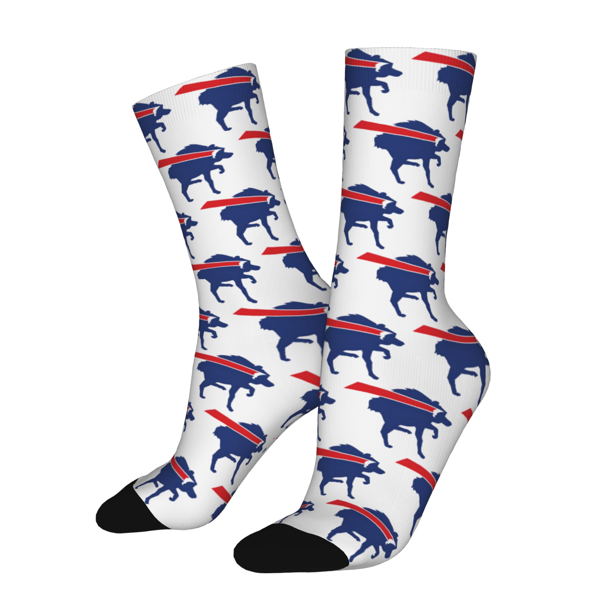 TEMU 1 Pair Hip Hop Retro Jimothy Buffalo Themed Crazy Men's Compression Socks Unisex Street Style Pattern Printed Funny Novelty