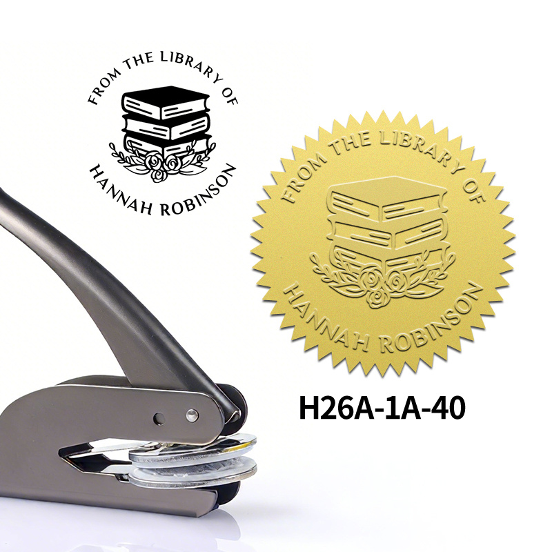 TEMU Personalized Embossed Stamp Customization, Suitable For Books. Customizable With Names, Floral Designs, And Botanical Patterns. Ideal For Book