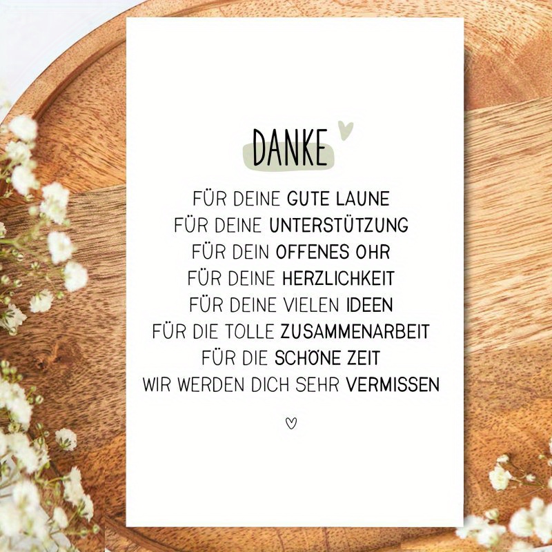 Image of A Humorous German Farewell Card, Ideal For Birthdays And Gratitude, Perfect For Saying Goodbye And Expressing Thanks. A Great Gift For , , Colleagues, Or Teachers