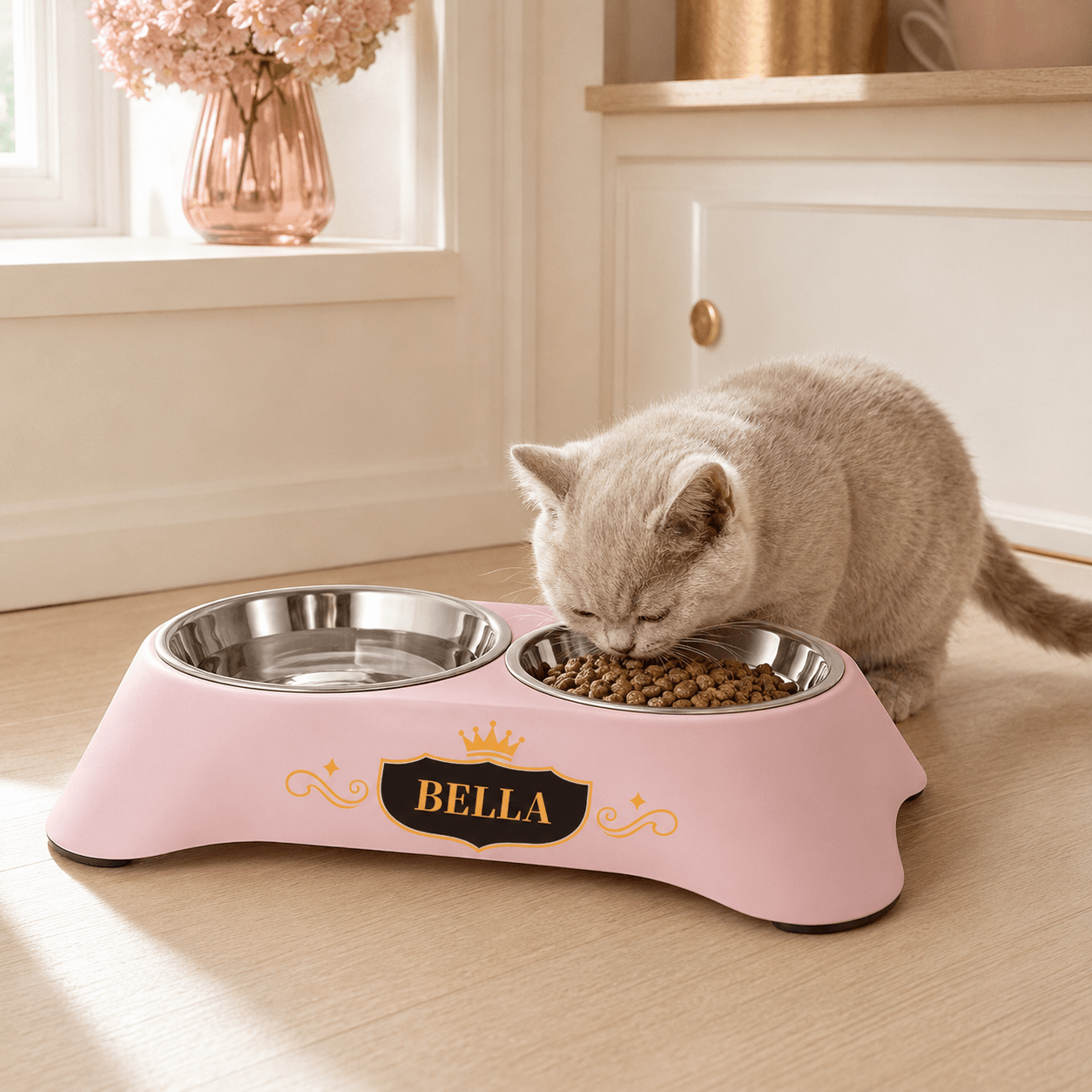 Personalized 2-In-1 Drinking and Feeding High-Leg Pet Bowl