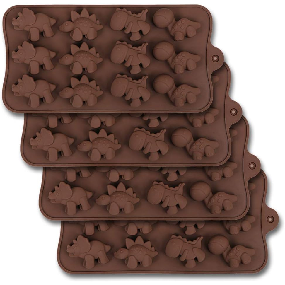 

Dinodelight 6-cavity Dinosaur Silicone Molds, Pet Material, Uncharged - Chocolate, Candy, Jelly, Soap Crafting - Ideal For Cake Decorations, Christmas, Thanksgiving, Easter, Birthday Celebrations