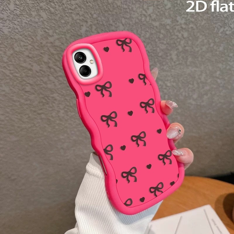TEMU Phone Case - 2d Flat Phone Case For Galaxy A06, Premium Tpu Soft Shockproof Slim Thin Protective Cover With Romantic Bowknot Heart Gift Box