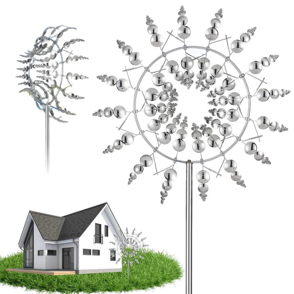 Image of Wind Spinner Anti-fade Metal Craft Ornament Durable Outdoor Landscape Adornment Elegant Rotating Wind Decor Perfect For Backyard Courtyard Terrace Decoration