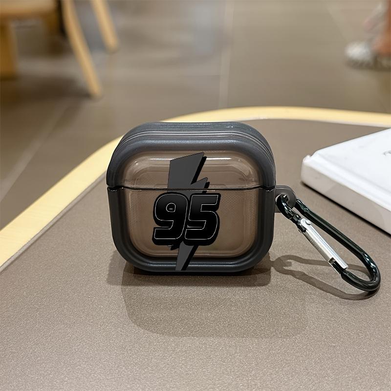 TEMU Custodia per Airpods 1/2/3/4/Pro3/ in Plastica, con Design a e '95', Dotata di Moschettone per un Trasporto Facile, per l'Uso , Disponibile in