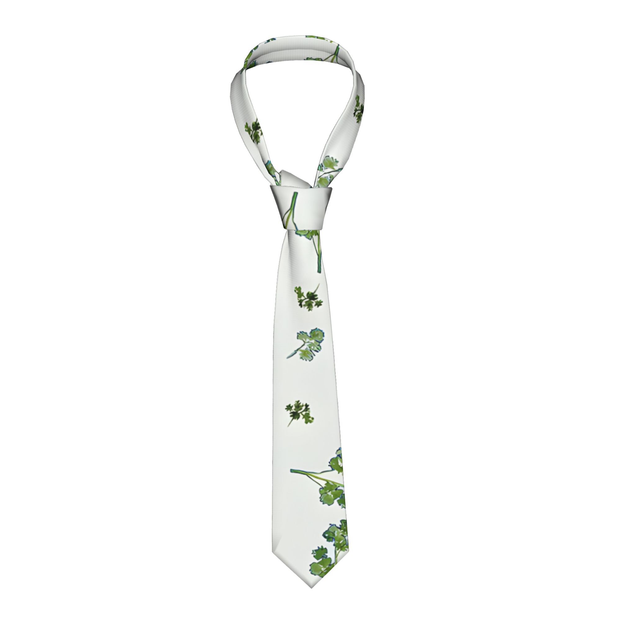 TEMU 1pc Parsley Tie - Soft Machine-washable Herby Necktie Suitable For Weddings, Parties, Dates - & Professional Gift, Casual Formal Wear