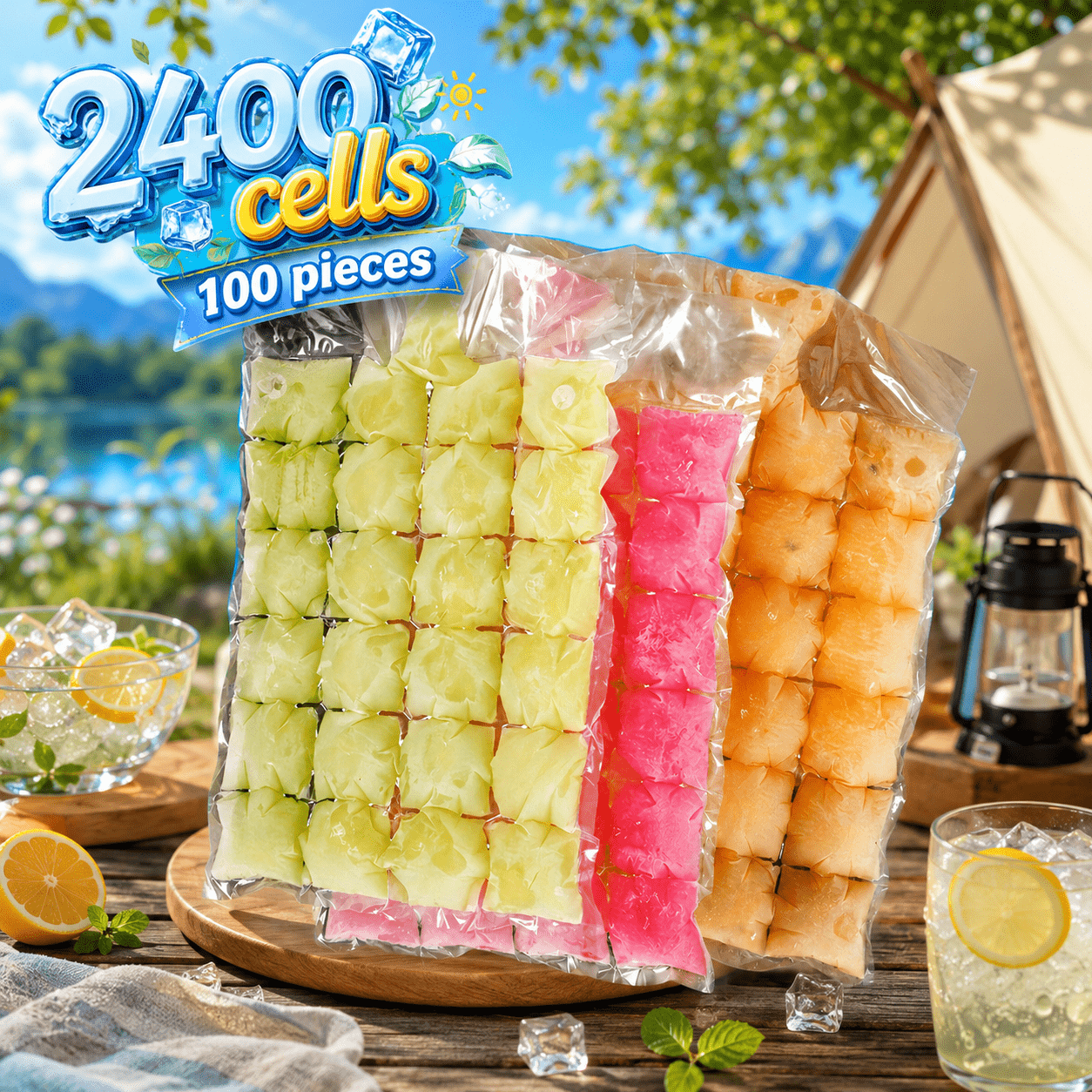 2400 stück (100 stück) kostenlose eisbeutel, neueste multifunktionale eisform backform, anwendbar für  , smoothie, joghurt, schokolade und   eisbeutel formen, stapelbare und leicht zu entfernende eisformen, hochwertige kühlbeutel