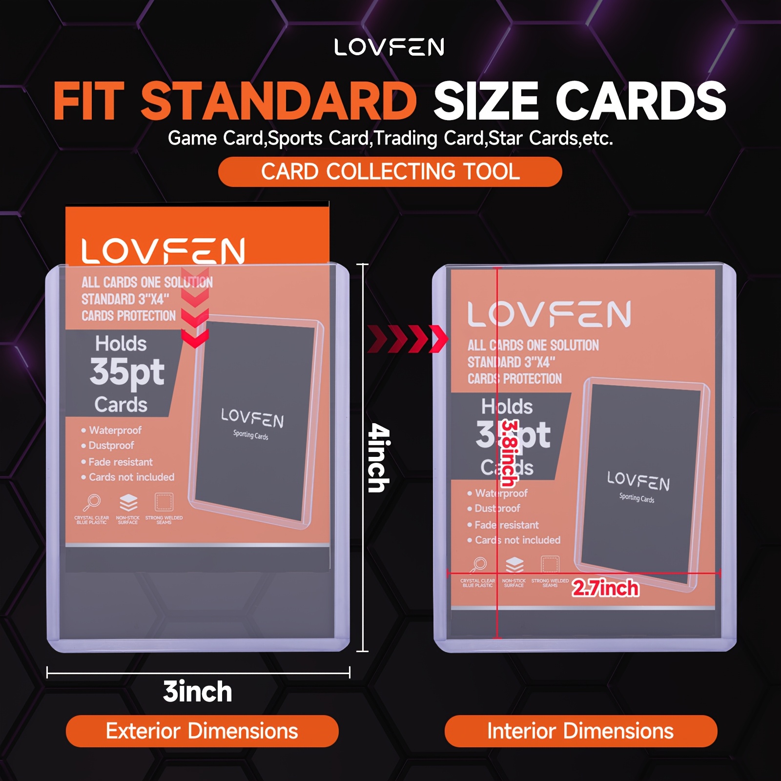 lovfen 2000 card sleeves   cards 3 x4 baseball card protectors trading card sleeves hard plastic suitable for baseball football cards 1000   1000 flexible sleeves