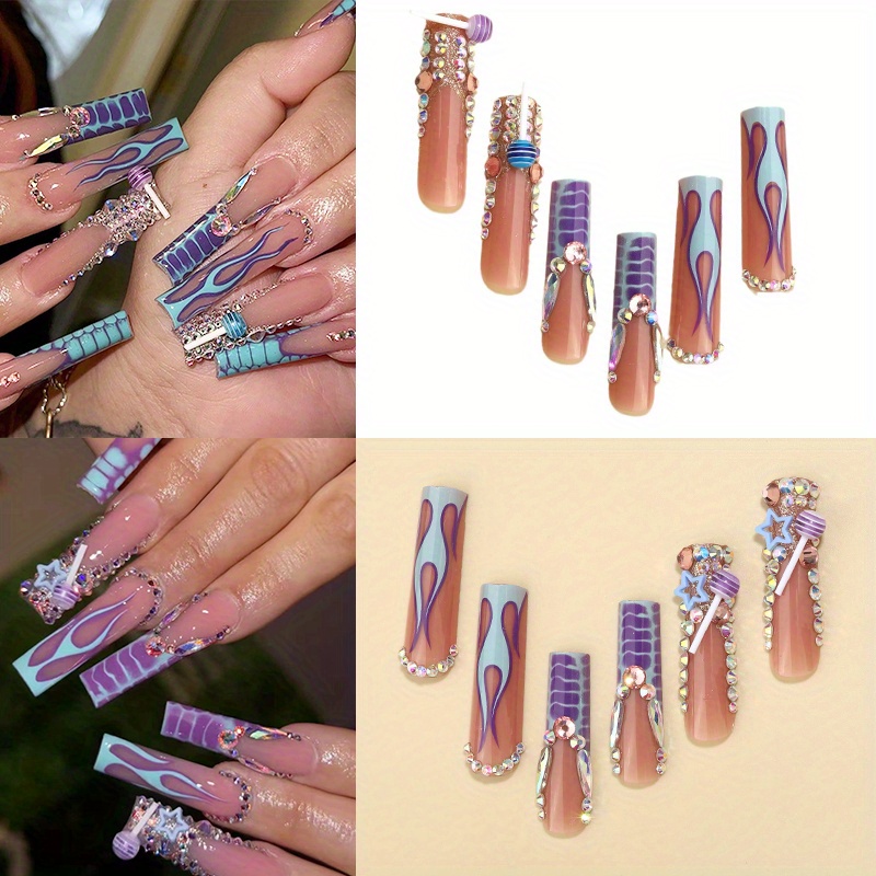 

48pcs (2pack) & Cover - Smooth Long Coffin Shape, Women's Wear,