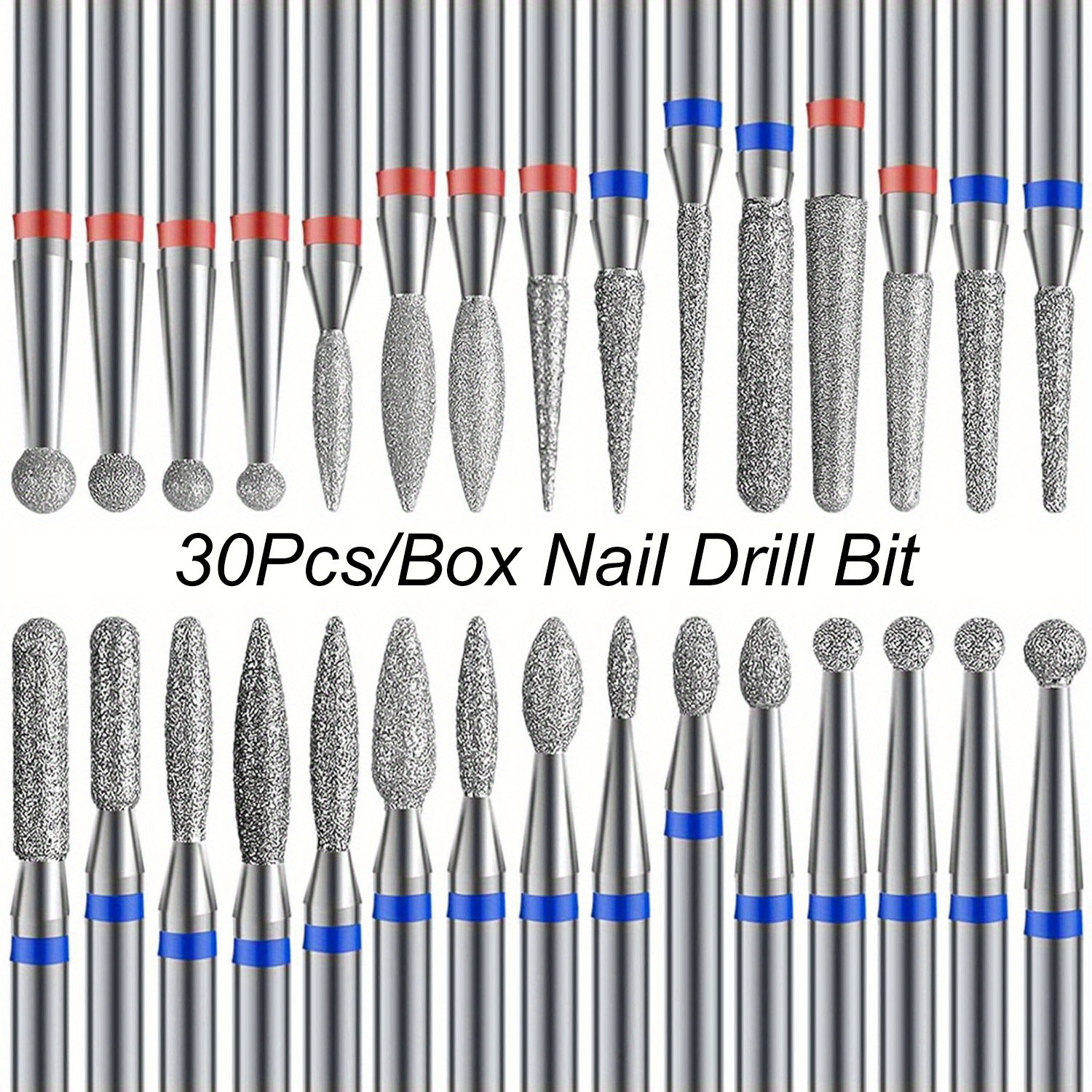 Image of 30pcs/box Professional Nail Drill Bit Rotary Electric Milling Cutters For Pedicure Manicure Files Cuticle Burr Nail Art Tools Accessories
