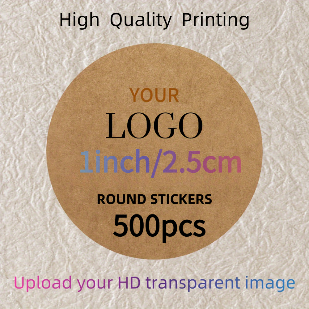 TEMU 500 Vellen Aanpasbare Ronde Kraftpapier Etiketten in Meerdere Maten, Gepersonaliseerde Logostickers voor Bruiloft, Festival, Cadeauverpakking,