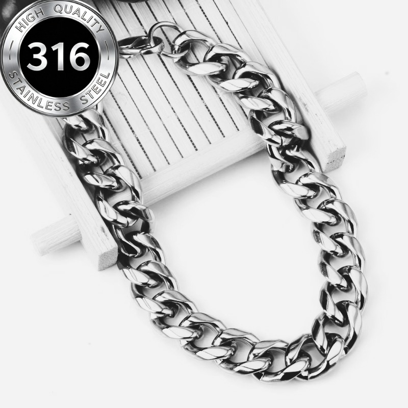 TEMU 1pc 316l 316l 316l Stainless Steel Hip-hop Men' Bangle, 10mm Wide Cuban Link Bracelet, Fashionable Hip-hop Men's Accessory, Boyfriend Gift,