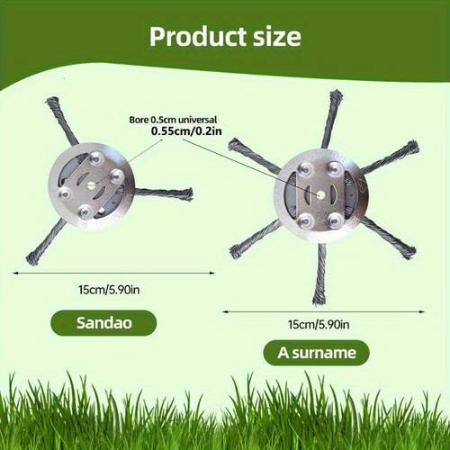 1 pack heavy duty replacement grass trimmer head with sharp compatible with cordless eater string trimmer for lawn care garden commercial residential use compatible with electric trimmers cordless grass trimmer garden maintenance sixblade design metallic durable construction