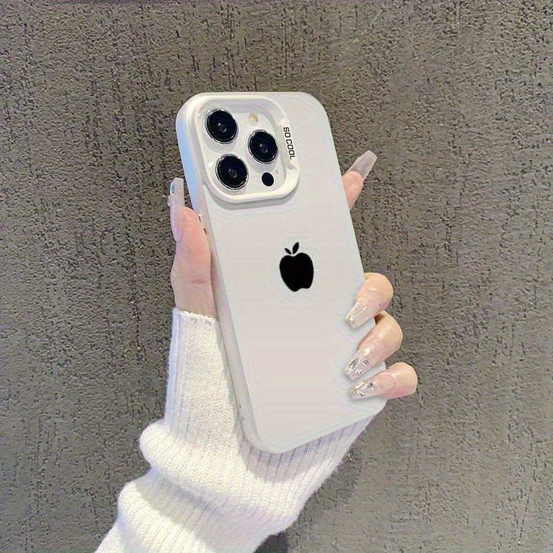 Business Minimalist Silvery Apple Pattern Suitable for iPhone 16 PRO MAX for iPhone 15 PRO MAX 14 16 PLUS 15 13 12 11 7 8P X XR XS MAX Phone Case High Aesthetic And Anti Drop Phone