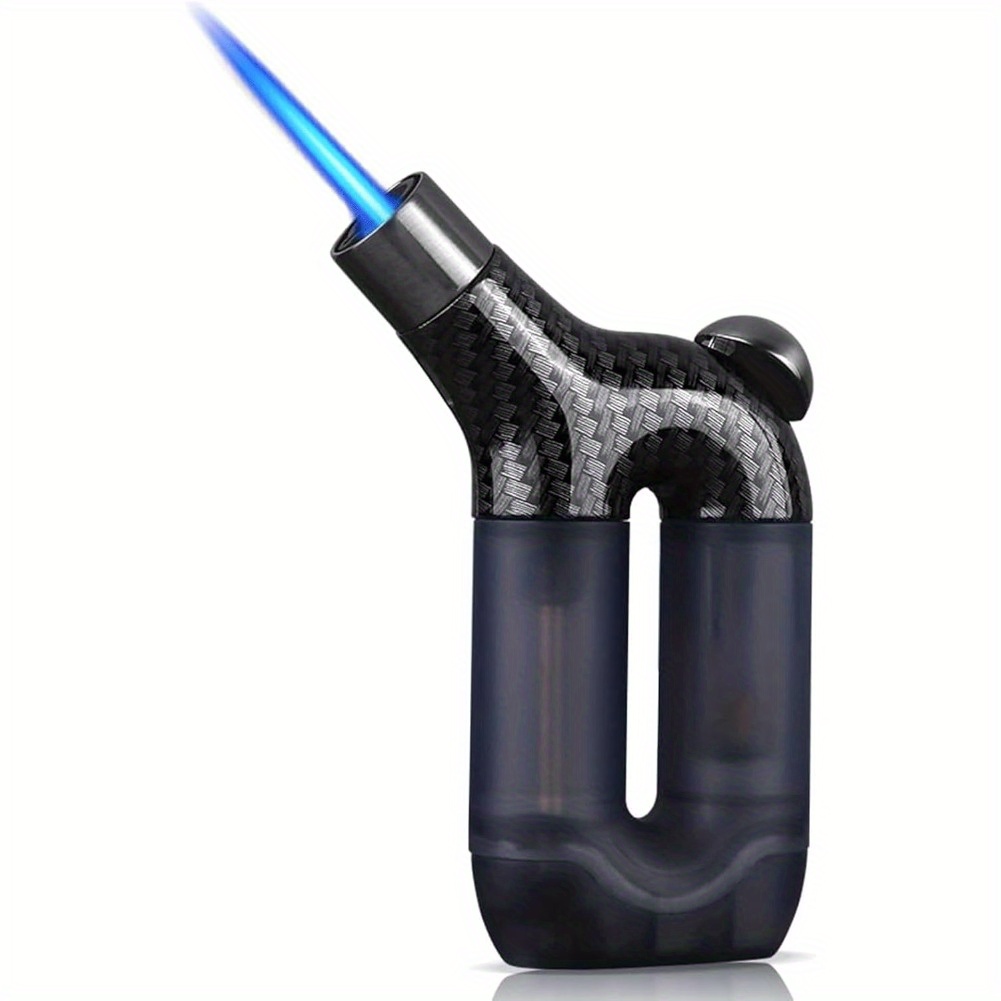 TEMU Metal Windproof Single Jet Flame , Refillable Butane, Adjustable, Large Capacity Gas Tank, Compact And Portable(no Fuel In)