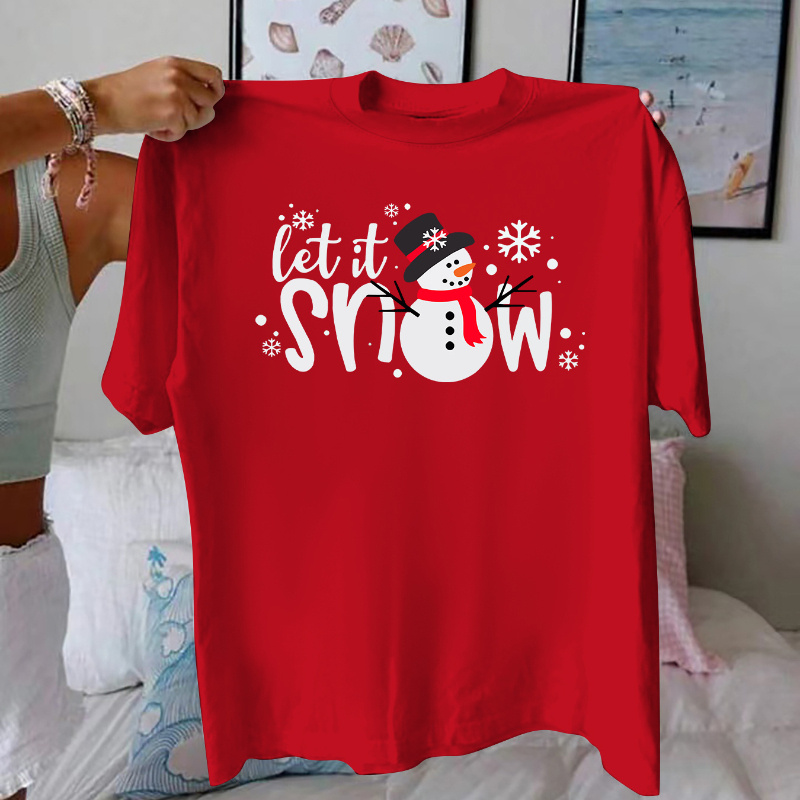 

T-shirt, Short Sleeve Crew Neck Casual Top, Women's Clothing