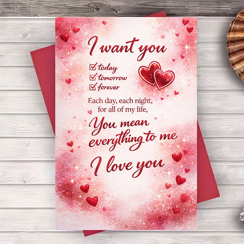 TEMU 2pcs Set (one Envelope And 1 Greeting Card) - Card Perfect For Couples To On Anniversaries, Valentine's Day, Or To Show Your Emotions And .