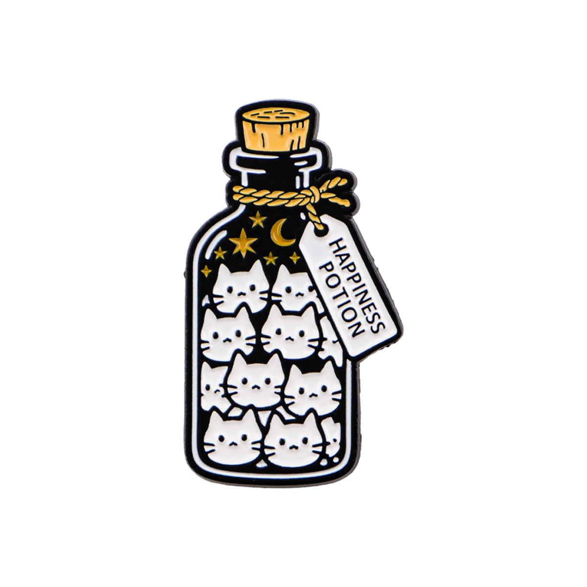 1pc Happiness Potion Enamel Pin Cartoon Cat Pins Badges On Backpack Cute Things Accessories For Jewelry Gift Brooches Lapel Badge