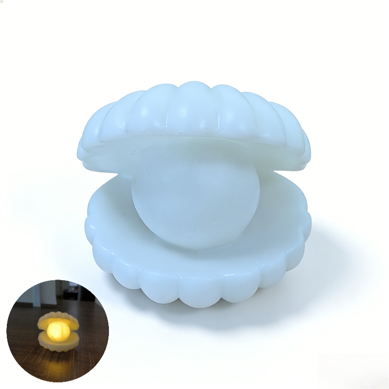 Image of 1pc, Shell Night Light, Decorative Lamp, Table Lamp, Accent Lamp, Creative Lamp, Desk Lamp, Home Decoration, Suitable For Rooms, Bedroom, Bedside, Birthday Gift, Mother's Day, Father's Day