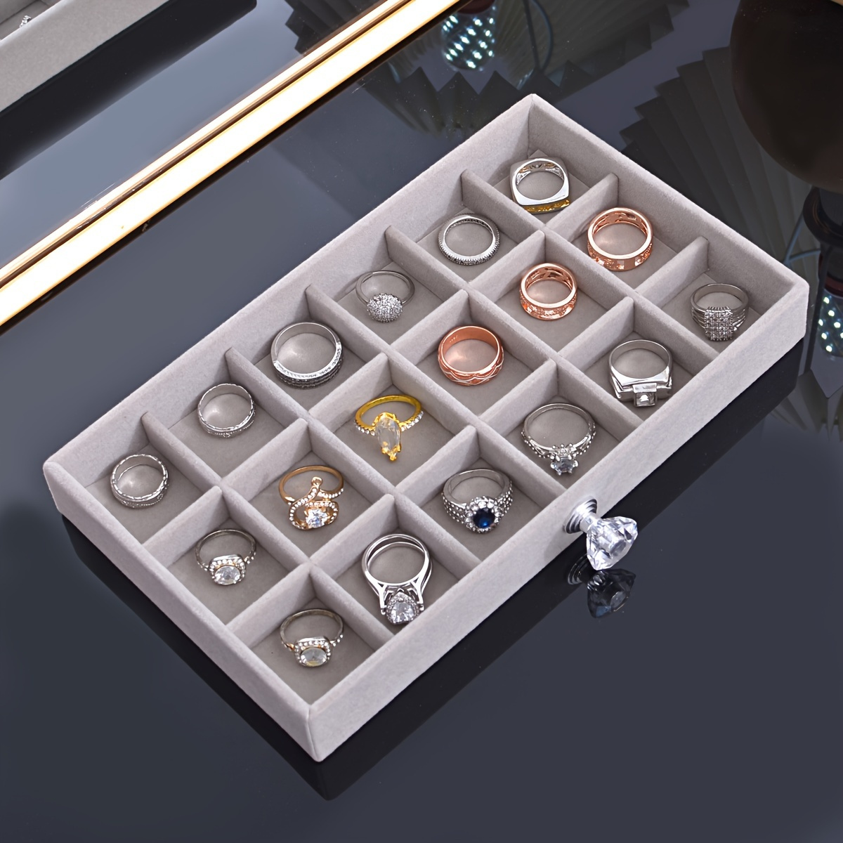 1 multi function transparent desktop large capacity drawer jewelry box bracelet bracelet earring ring storage box multi layer partition watch storage box ring box earring storage box necklace storage rack earring storage box jewelry storage bo Product details 8