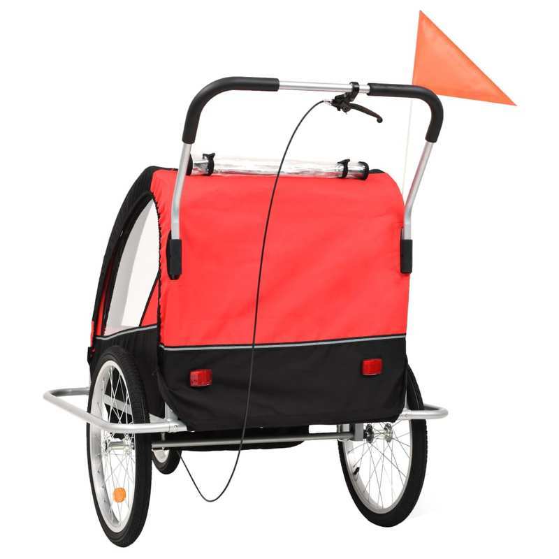 2-in-1 Fietskar en Kinderauto - Zwarte en Rode Kleuren