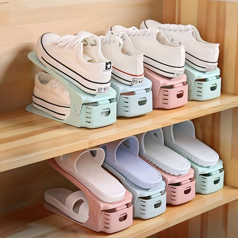 10pcs adjustable plastic shoe rack high quality space saving entryway hallway living room bedroom bathroom storage organizer   and dorm storage solution easy and convenient
